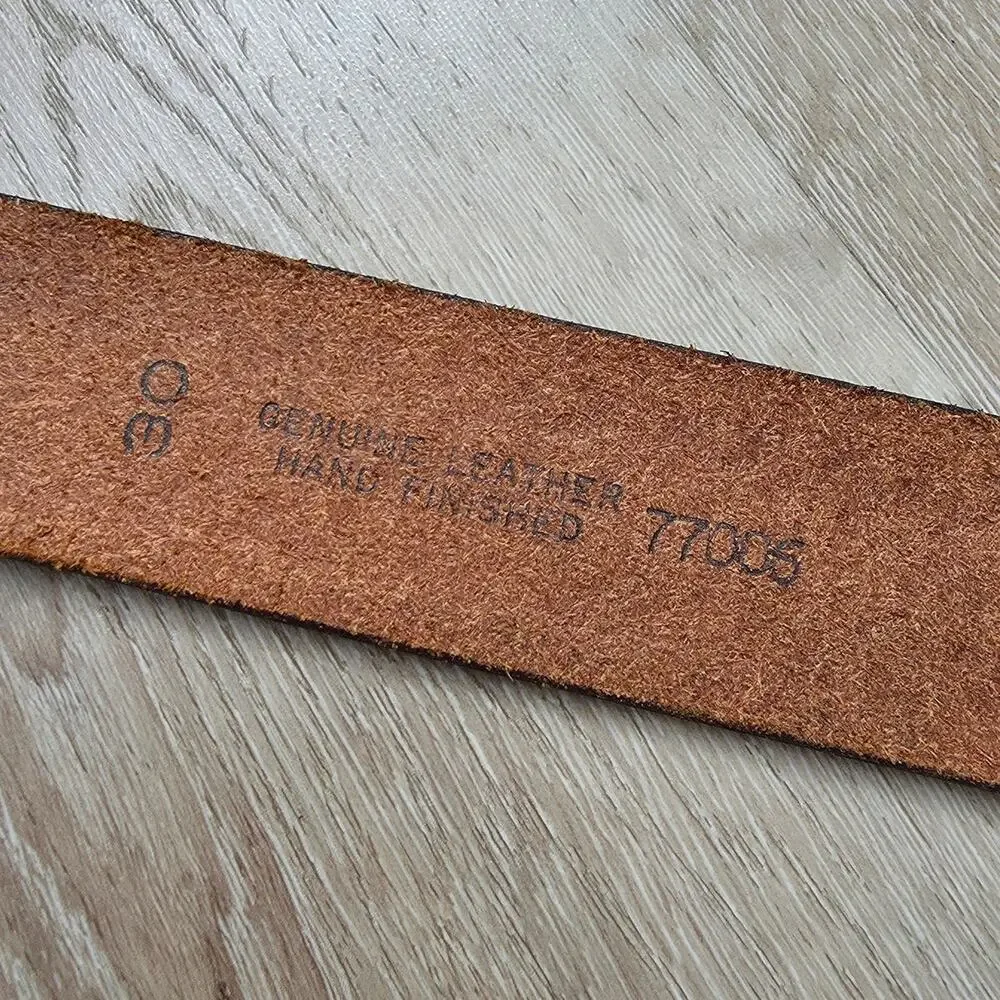 Vintage Chambers Phoenix Black Embossed Leather Belt Faux Woven sz 30 Retro